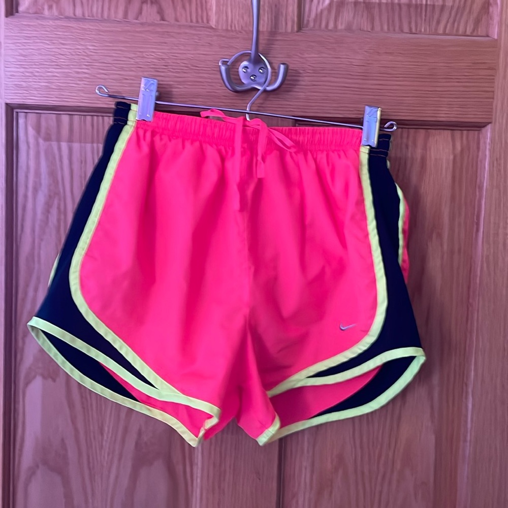 Women’s Nike Shorts, size small, pink, black, yellow, lightly worn, lined